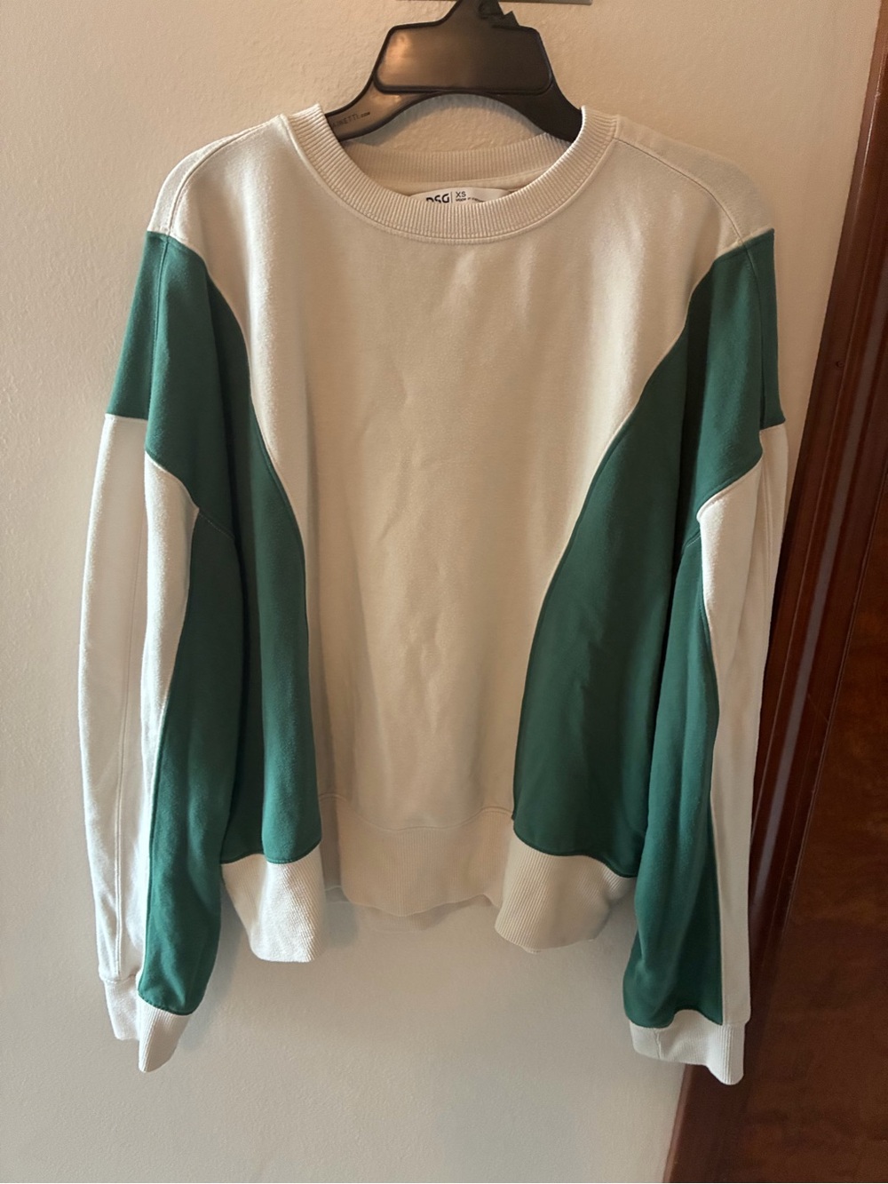 DSG Colorblock Crewneck Sweater - White & Green